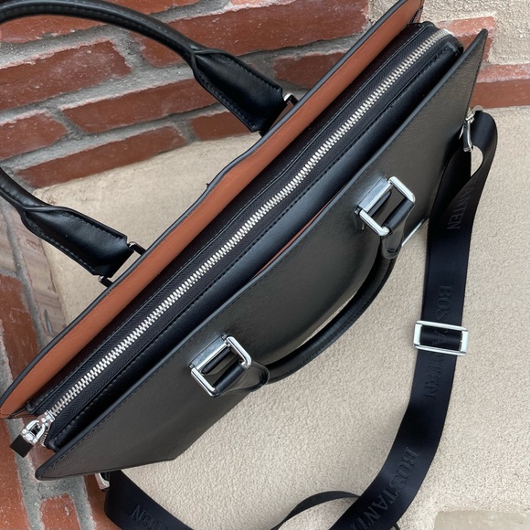 🆕BOSTANTEN Formal Leather Briefcase LAPTOP BUSINESS Shoulder BAG - Picture 9 of 16